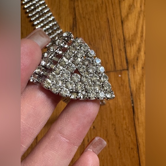 Y2K Silver Rhinestone Belt Sz XL - Picture 7 of 9